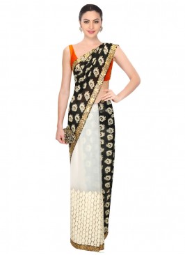 Glowing Georgette Party Contemporary Style Saree