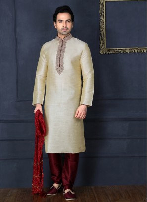 Gold Art Banarasi Silk Kurta Pajama