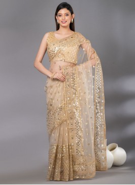 Gold Color Trendy Saree