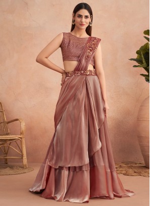 Gold Embroidered Contemporary Style Saree