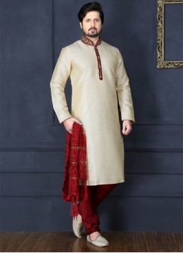 Gold Embroidered Kurta Pajama