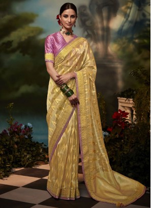 Gold Fancy Fancy Fabric Saree