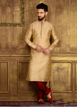 Golden Colour Party Wear Kurta Pajama