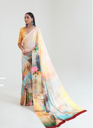 Gorgeous Multi Color Printed Saree