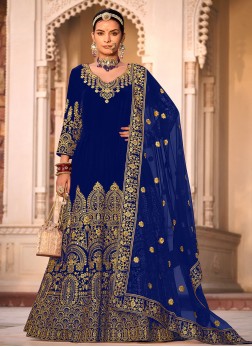 Gorgonize Embroidered Blue Anarkali Salwar Suit 