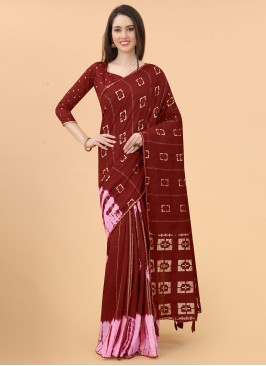 Gorgonize Maroon Weaving Silk Trendy Saree