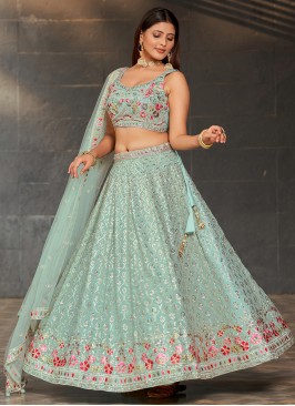 Gorgonize Turquoise A Line Lehenga Choli