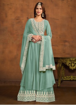 Gorgonize Turquoise Embroidered Salwar Kameez