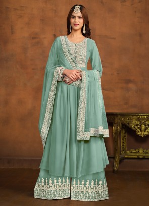 Gorgonize Turquoise Embroidered Salwar Kameez