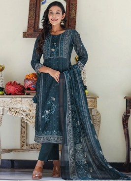 Graceful Chanderi Engagement Designer Straight Salwar Kameez