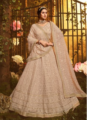 Graceful Embroidered Brown Georgette Lehenga Choli