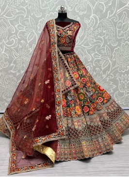 Graceful Velvet Dori Work Trendy Lehenga Choli