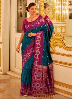 Graceful Weaving Banarasi Silk Trendy Saree