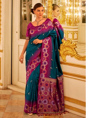 Graceful Weaving Banarasi Silk Trendy Saree