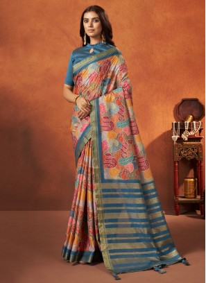 Grandiose Multi Colour Woven Crepe Silk Classic Saree