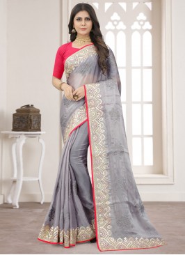 Grandiose Organza Sangeet Contemporary Style Saree