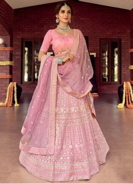 Grandiose Pink Organza Lehenga Choli