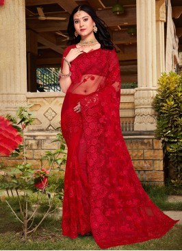 Grandiose Red Engagement Contemporary Saree