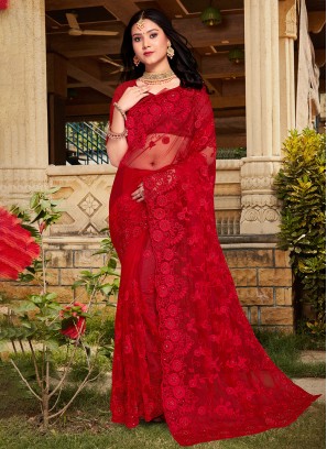 Grandiose Red Engagement Contemporary Saree