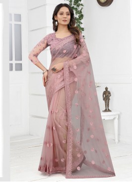 Grandiose Zari Net Lavender Designer Saree