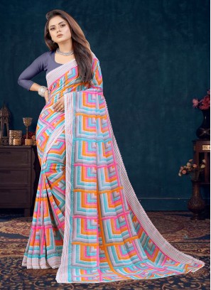 Gratifying Printed Trendy Saree