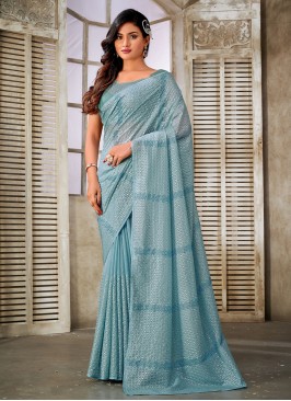 Gratifying Sequins Saree