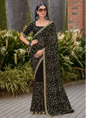 Gratifying Silk Embroidered Classic Saree