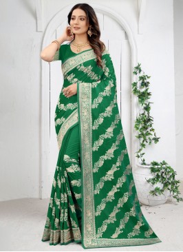 Green Banarasi Silk Zari Classic Saree