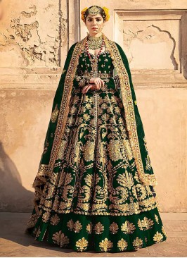Green Banglori Silk Wedding Designer Lehenga Choli