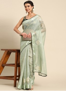 Green Casual Casual Saree