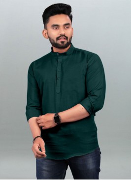 Green Casual Short Kurta