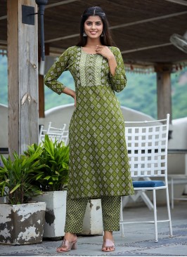 Green Ceremonial Casual Kurti