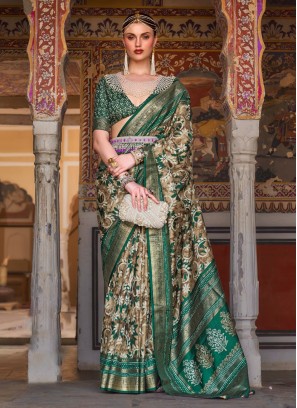 Green Ceremonial Silk Designer Saree