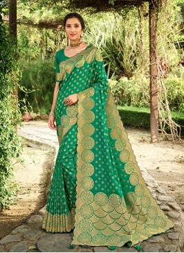 Green Color Banarasi Silk Saree