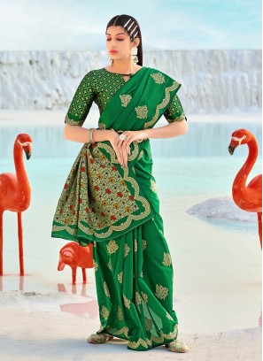 Green Color Banarasi Silk Saree