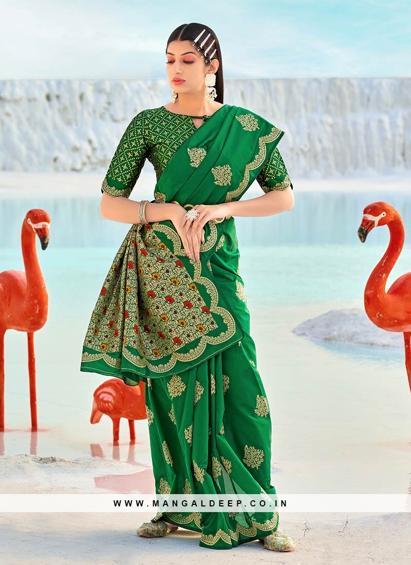 Green Color Banarasi Silk Saree