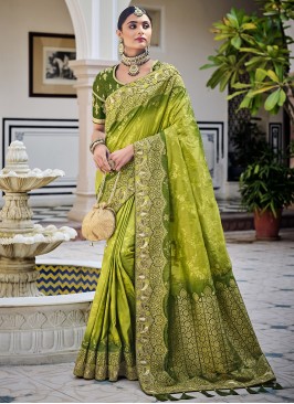 Green Color Banarasi Silk Wevon Saree