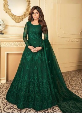 Green Color Butterfly Net Anarkali Suit