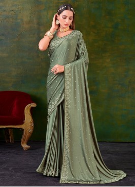 Green Color Classic Saree