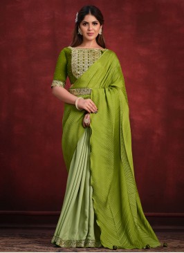 Green Color Classic Saree