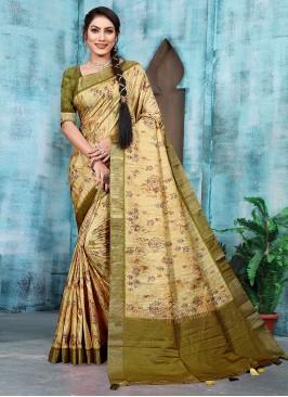 Green Color Contemporary Saree