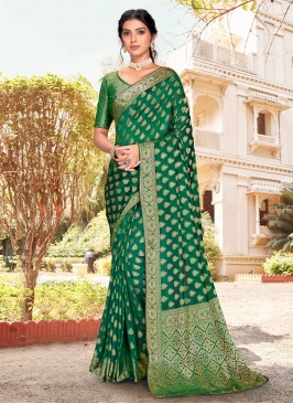 Green Color Contemporary Style Saree