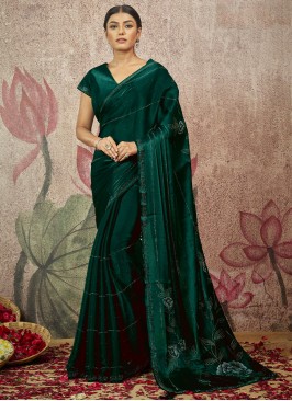 Green Color Contemporary Style Saree