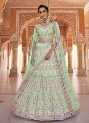 Green Color Designer Lehenga Choli