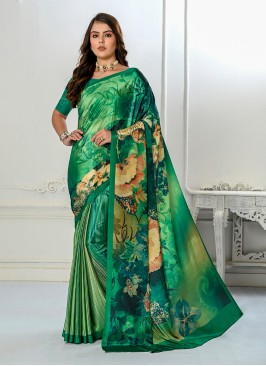 Green Color Designer Saree