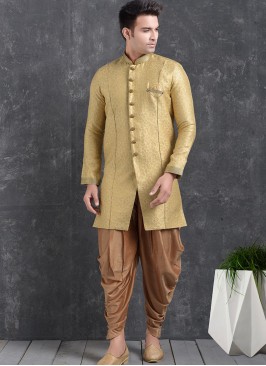 Green Color Function Wear Indo Western Kurta Pajam