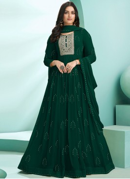 Green Color Georgette Anarkali Dress