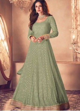 Green Color Georgette Anarkali Suit
