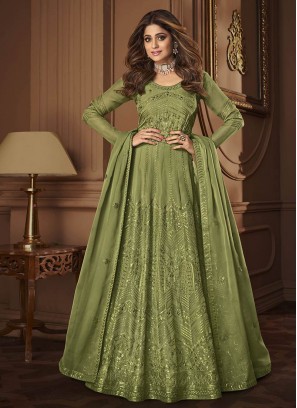 Green Color Georgette Anarkali Suit