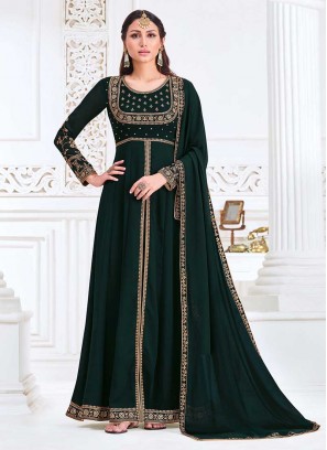 Green Color Georgette Embroidered Suit